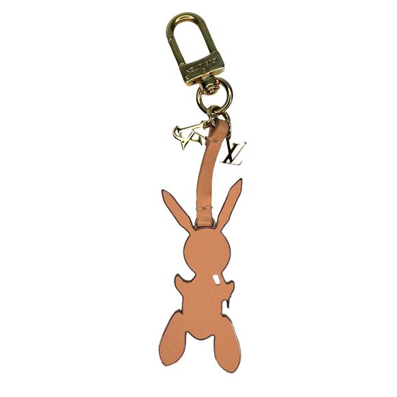 Louis Vuitton Rabbit Keychain Bag Charm Key Holder Masters Jeff Koons LV Pink - Picture 2 of 6